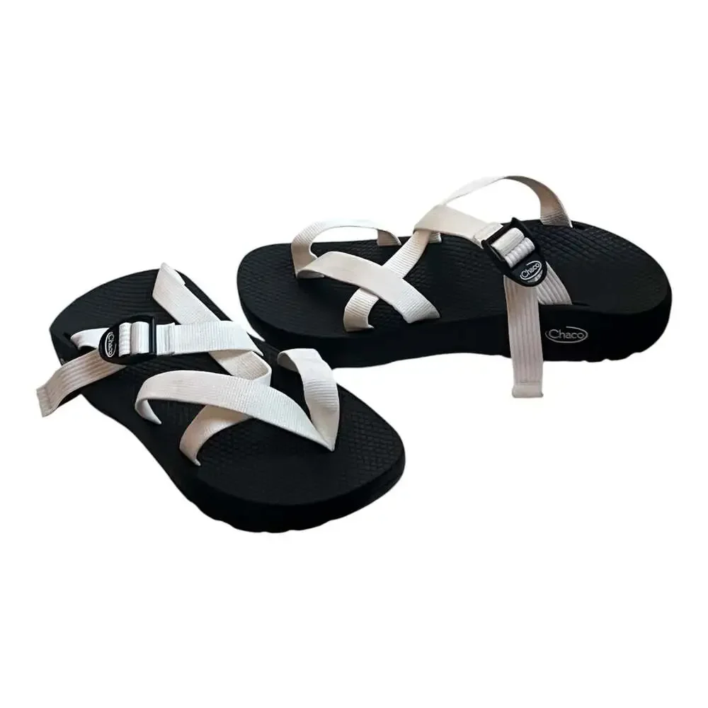 Chaco Z/Cloud 2 Sandals Black and White Toe-Loop Sport Hiking Sandals New Size: